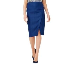 The Limited blue linen pencil skirt